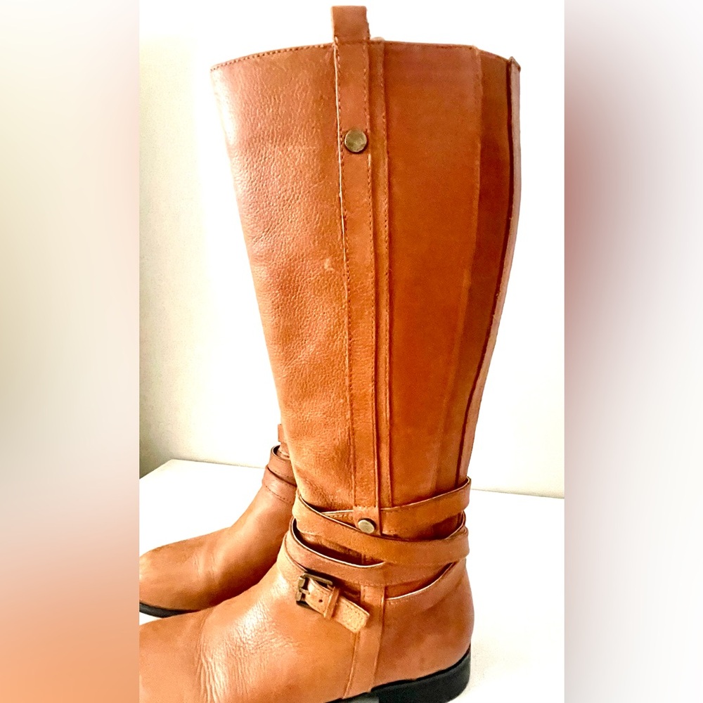 Naturalizer Tan Leather Knee-High Boots 7W - Picture 4 of 11
